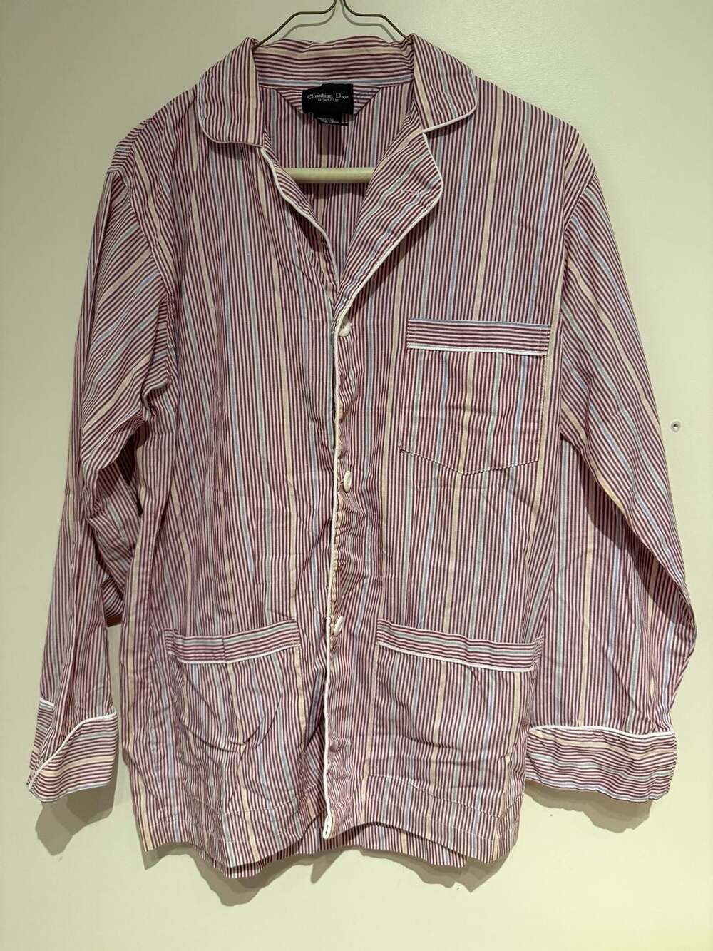 Vintage Christian Dior Monsieur Multi-Color Striped Pajama Shirt